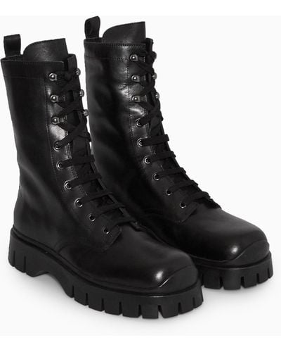 COS Chunky Lace-up Boots - Black