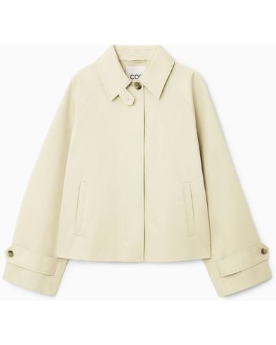 COS Short Twill Trench Coat - Natural