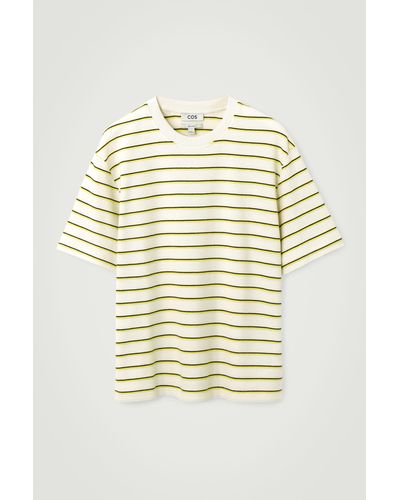 COS Striped Bouclé T-shirt - Natural