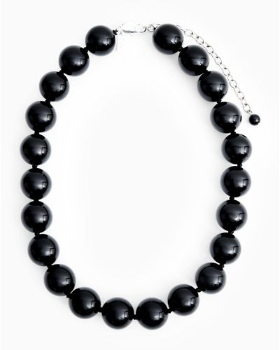 COS Beaded Onyx Necklace - Black