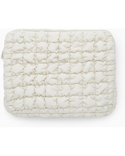 COS Quilted Laptop Case - White