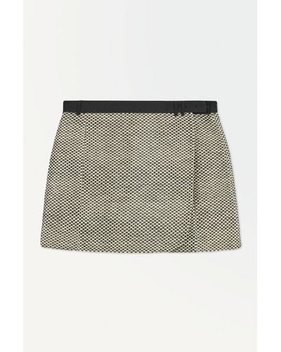 COS The Belted Raffia Mini Skirt - Natural