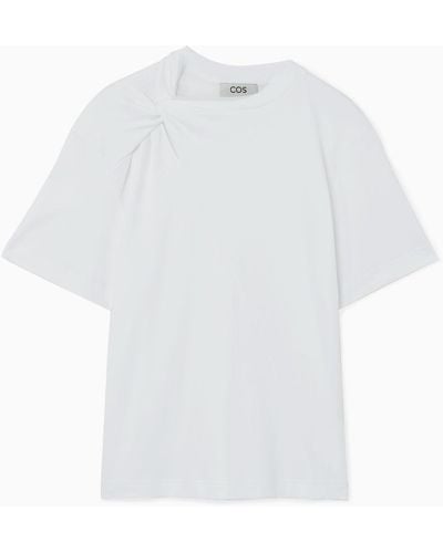 COS Twist-neck T-shirt - White