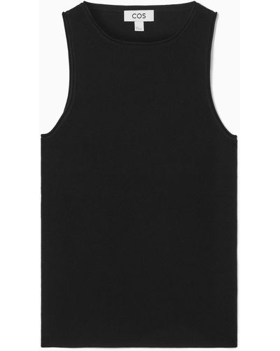 COS Tubular Knitted Tank Top - Black