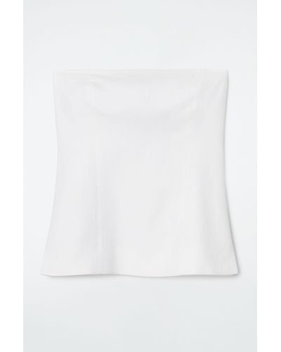 COS Linen Bustier Top - White