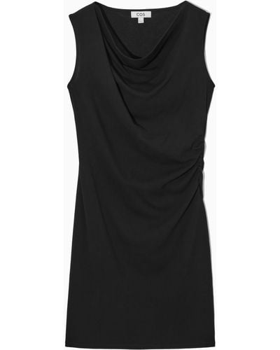 COS Draped Sleeveless Dress - Black