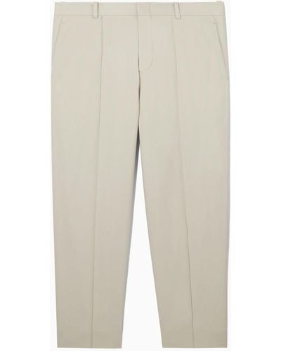 COS Cropped Straight-leg Twill Pants - Natural