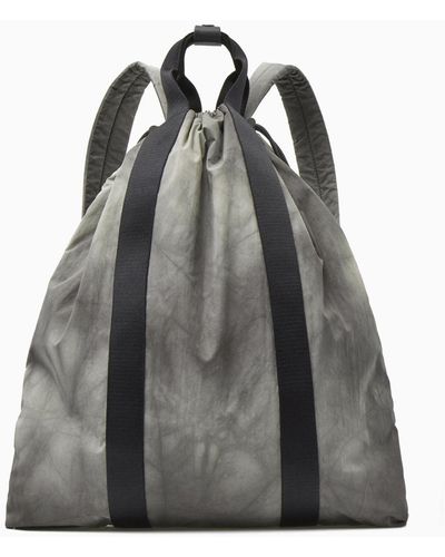 COS Tie-dye Print Drawstring Backpack - Nylon - Gray