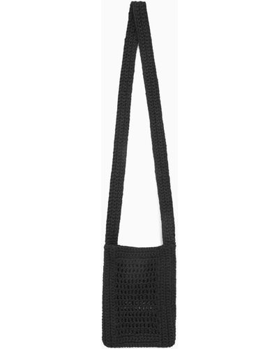 COS Mini Crochet Crossbody Bag - Black