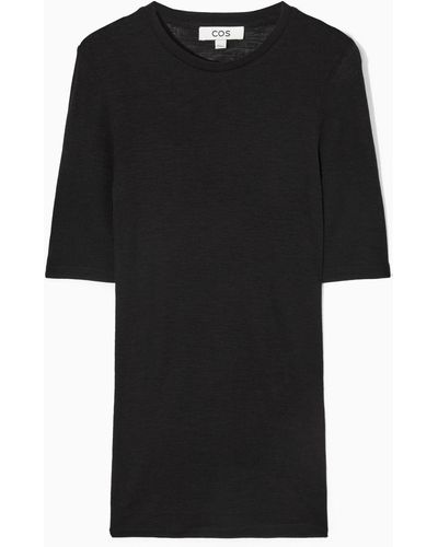 COS Slim-fit Wool T-shirt - Black