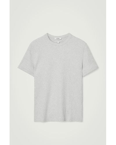 COS Slim Ribbed T-shirt - White
