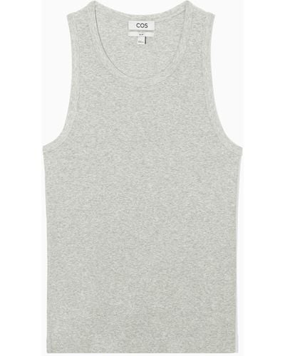 COS Ribbed Tank Top - White