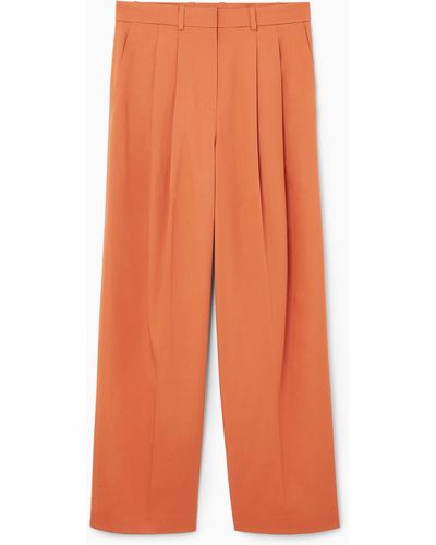 COS Wide-leg Tailored Twill Trousers - Orange