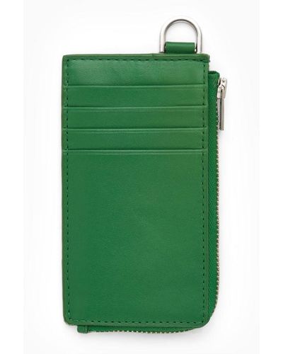 COS Leather Zipped Cardholder - Green