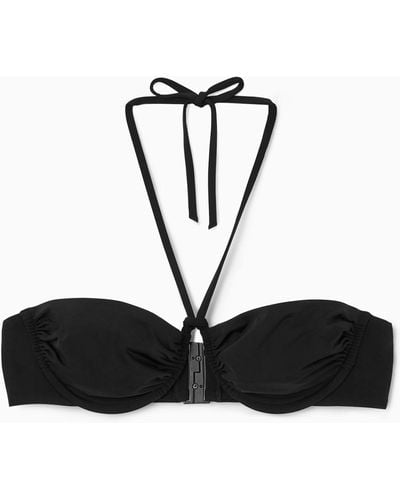 COS Underwired Halterneck Bikini Top - Black