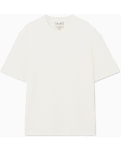 COS Short-sleeve Cotton-blend T-shirt - White