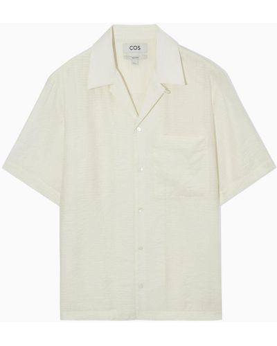COS Textured Short-sleeved Shirt - White