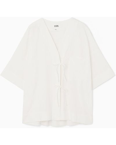 COS Tie-front Shirt - White