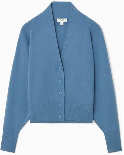 COS Waisted Knitted Cardigan - Blue