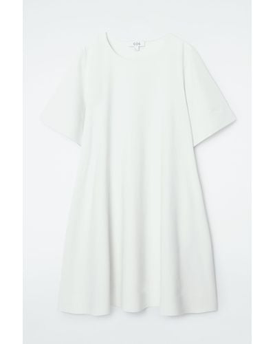COS Flared Mini T-shirt Dress - White