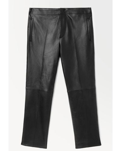 COS The Tailored Leather Pants - Gray