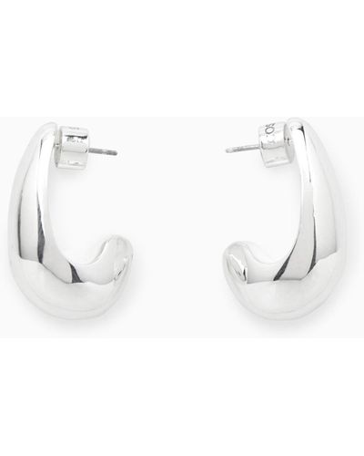 COS Curved Teardrop Earrings - Metallic
