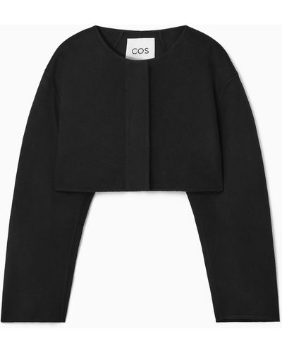 COS Double-faced Cropped Hybrid Jacket - Black