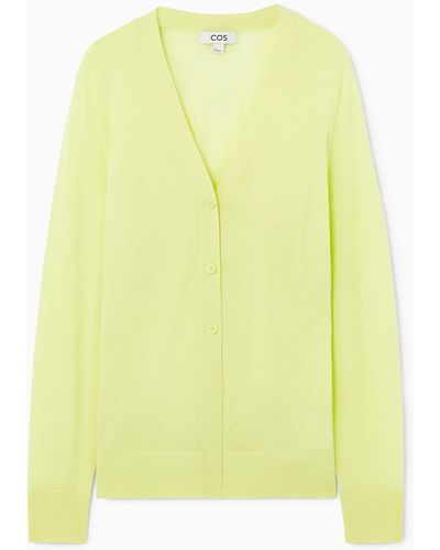 COS V-neck Wool Cardigan - Yellow