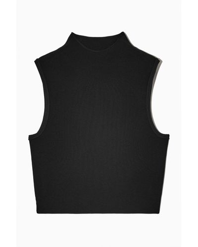 COS Cropped Knitted Sleeveless Top - Black