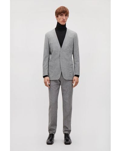 COS Collarless Wool Blazer - Grey