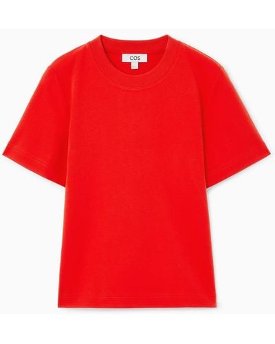 COS Schlichtes T-shirt - Rot