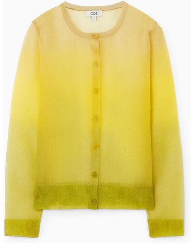 COS Fine-knit Ombré Cardigan - Yellow