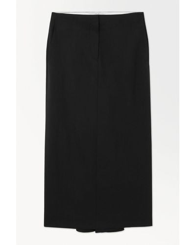 COS The Tailored Wool Skirt - Black