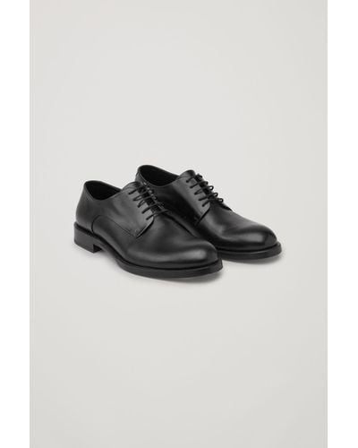 COS Matte-leather Derby Shoes - Black