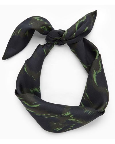 COS Animal-print Silk Neck Scarf - Black