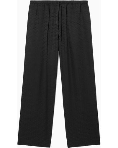 COS Geometric-jacquard Silk Pyjama Trousers - Black