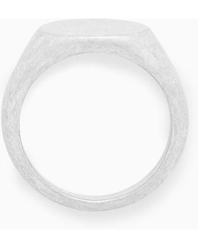 COS Brushed Signet Ring - White