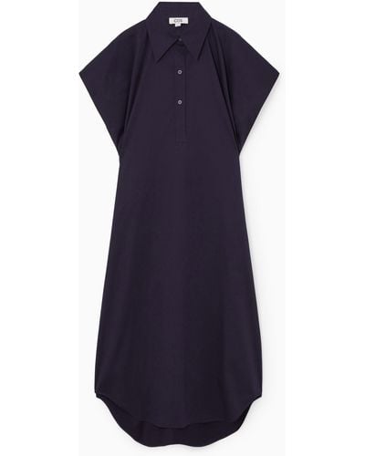 COS Oversized Maxi Shirt Dress - Blue