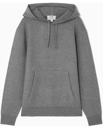 COS Relaxed-fit Knitted Hoodie - Gray