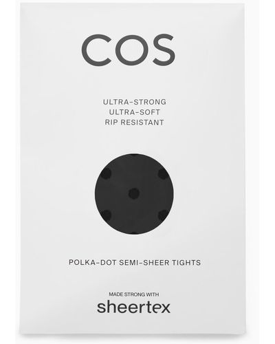 COS Halbtransparente, Gepunktete Sheertex-strumpfhose - Weiß