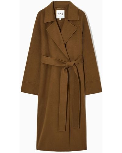 COS Belted Double-faced Wool Coat - Brown