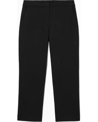 COS High-waisted Pintucked Trousers - Black