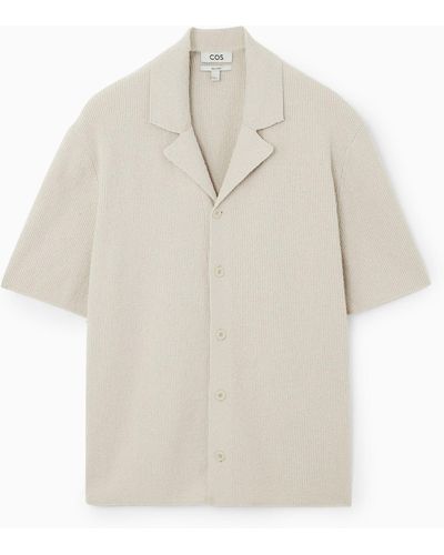 COS Short-sleeved Bouclé-knit Shirt - White