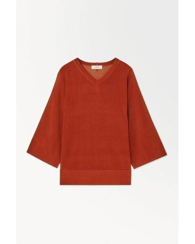 COS The Fluid Knitted T-shirt - Red