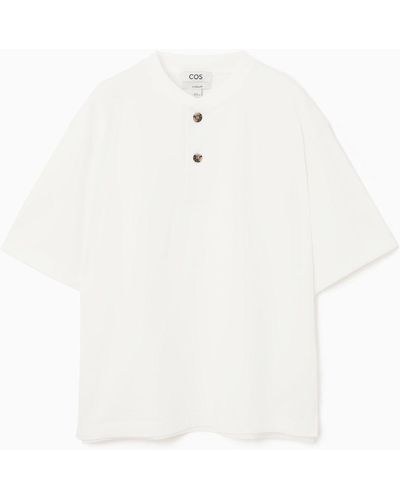 COS Oversized Half-placket T-shirt - White