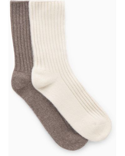 COS 2-pack Cashmere Socks Gift Set - White