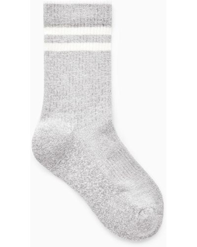 COS Striped Sports Socks - White