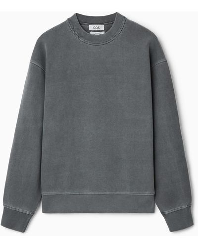 COS Eingefärbtes Sweatshirt Mit Kragen - Grau