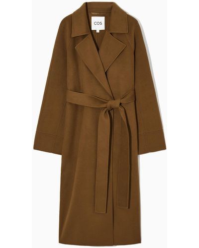 COS Belted Double-faced Wool Coat - Brown