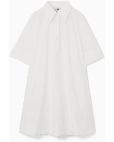 COS A-line Mini Shirt Dress - White